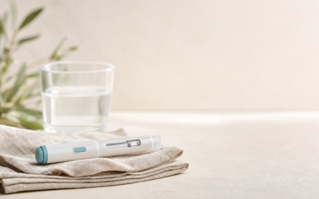 Unbranded [pillar-drug-class] injection pen on a neutral background — WeightLossInjections.com editorial hero