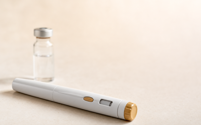 Unbranded [pillar-drug-class] injection pen on a neutral background — WeightLossInjections.com editorial hero