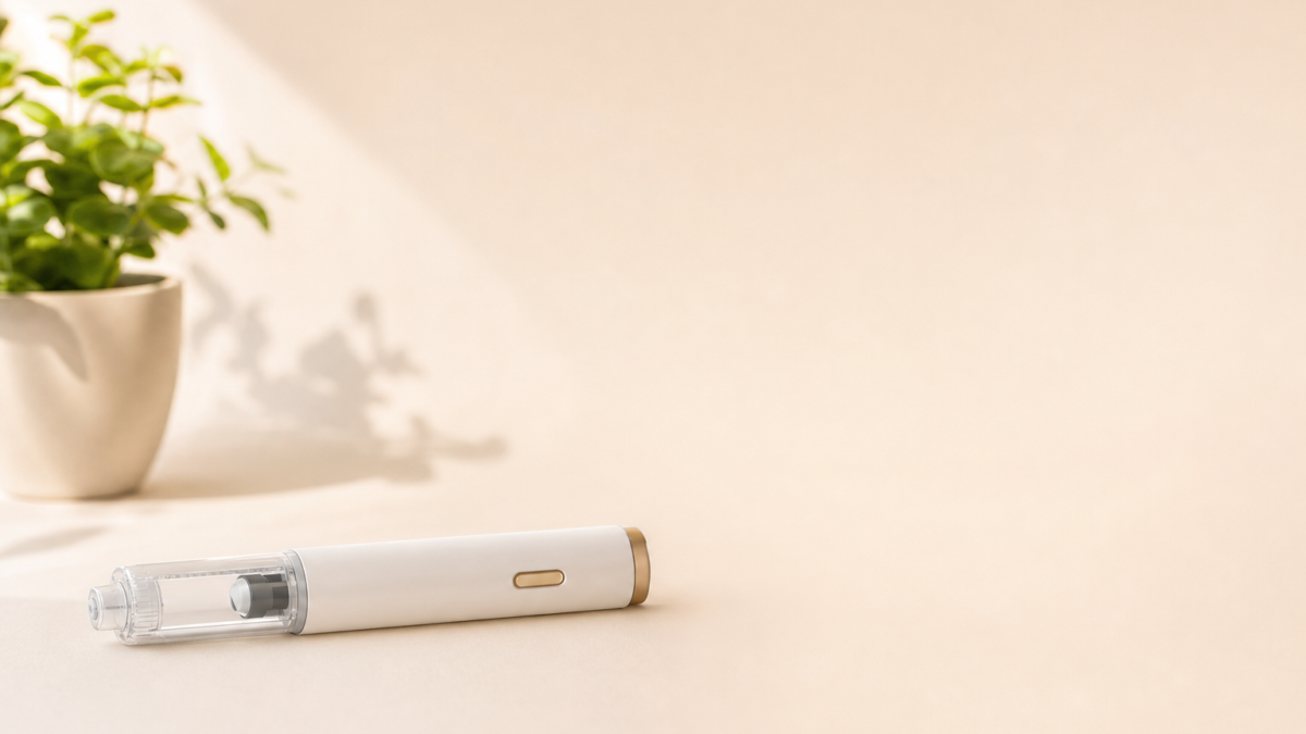 Unbranded [pillar-drug-class] injection pen on a neutral background — WeightLossInjections.com editorial hero