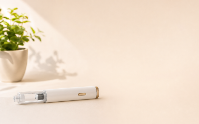 Unbranded [pillar-drug-class] injection pen on a neutral background — WeightLossInjections.com editorial hero