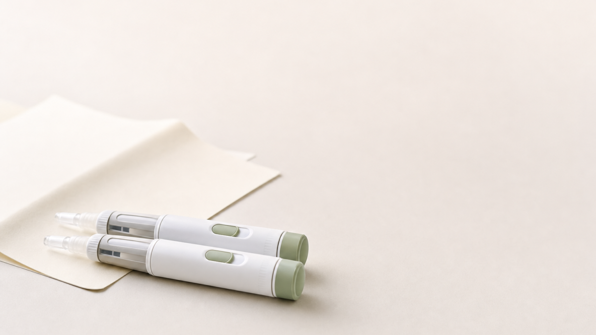 Unbranded [pillar-drug-class] injection pen on a neutral background — WeightLossInjections.com editorial hero