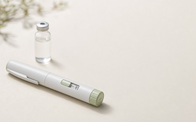 Unbranded [pillar-drug-class] injection pen on a neutral background — WeightLossInjections.com editorial hero